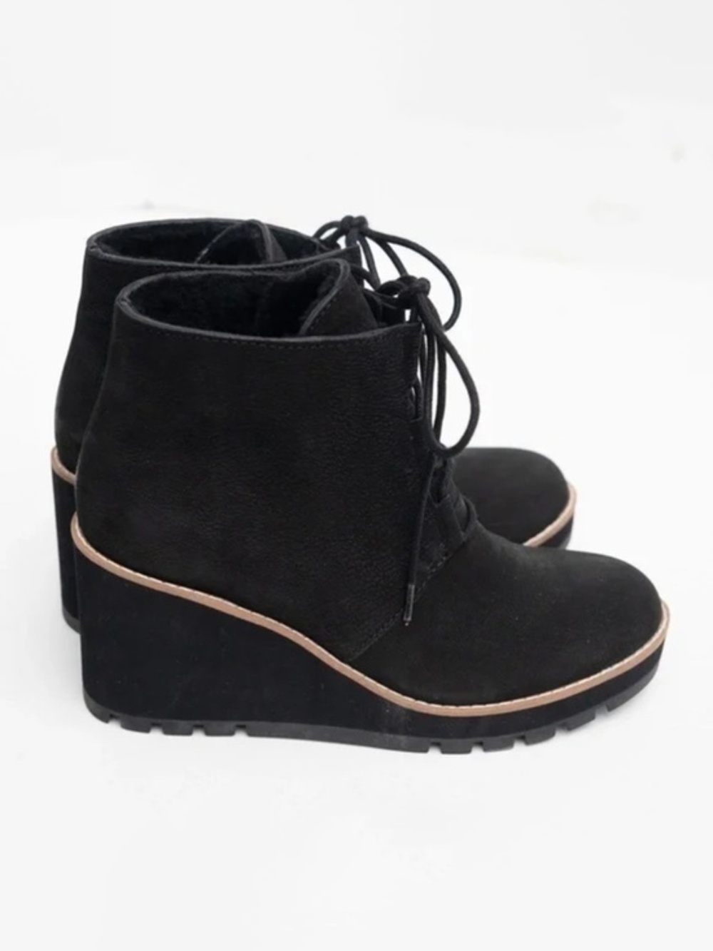 Eileen Fisher -  Alpine Suede Lace-Up Wedge Booties‎
